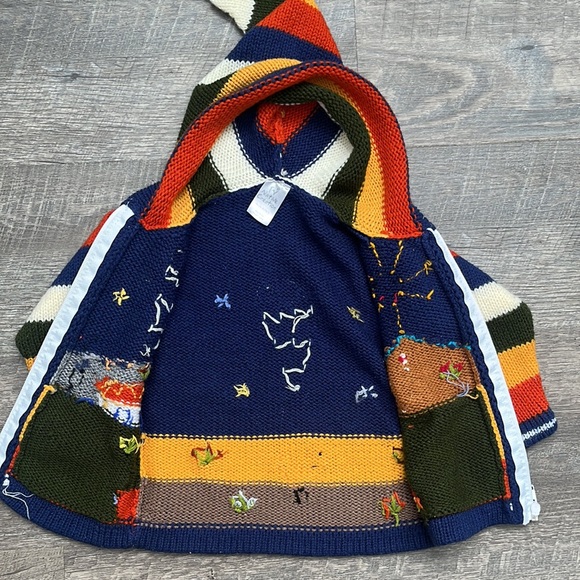 Native Creation Animal Nature Embroidered Zip Up Hooded Cardigan Sweater - Picture 5 of 8